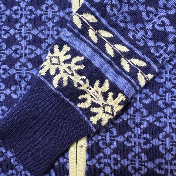 Women Merino Wool Fair Isle Sweater L Preppy Cabincore Lightweight Knit Sporty - Picture 6 of 10